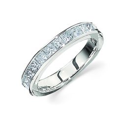 Diamond Princess Cut Channel Set Band
