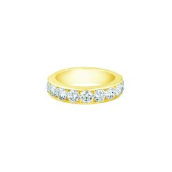 Diamond Channel Set Yellow Gold Band