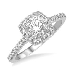 Minerva Empress 14K White Gold Diamond Engagement Ring