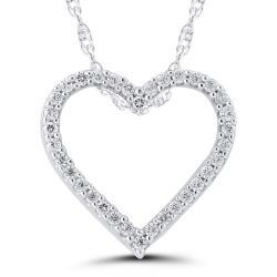 10k White Gold Heart Pendant