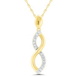 10kt Yellow Gold and Diamond Infinity Pendant