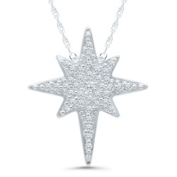 10k White Gold Star Pendant