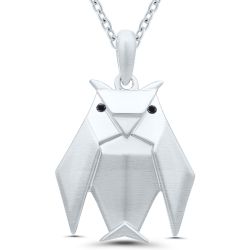 Silver Origami Owl Pendant .01ctw Black Diamond