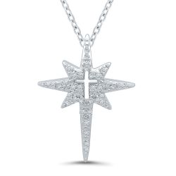 Diamond Star Cross Pendant
