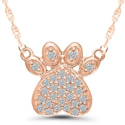 10k Rose Gold Paw Pendant