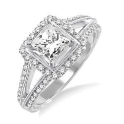 Canyon Sovereign 14K White Gold Diamond Engagement Ring