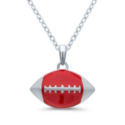 Scarlet and Grey Football Pendant