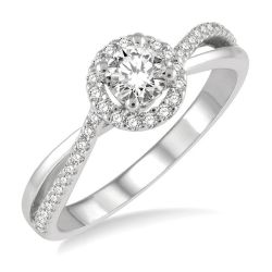 Mist Grandeur 14K White Gold Diamond Engagement Ring