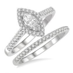 Marquise Shape Diamond Wedding Set