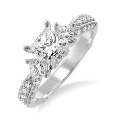 Mist Splendor 14K White Gold Diamond Engagement Ring