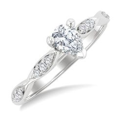 CaRaSol ZenLuxCa XeSolLux 14K White Gold Diamond Ring