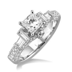 Lustre Princess Shape Semi-Mount Diamond Engagement Ring