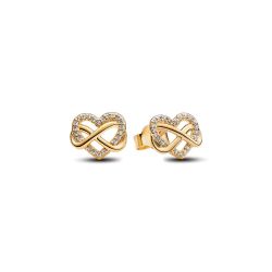 Sparkling Infinity Heart Stud Earrings