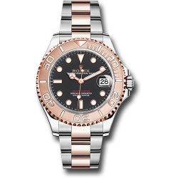  *Pre-Owned* Rolex Steel and Everose Gold Rolesor Yacht-Master 37 Watch - Black Dial - Oyster Bracelet
