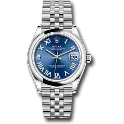  *Pre-Owned* Rolex Steel and White Gold Datejust 31 Watch - Domed Bezel - Blue Roman Dial - Jubilee Bracelet - 2021 Release