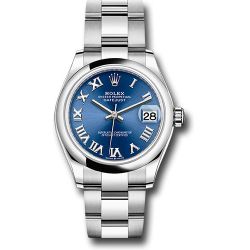  *Pre-Owned* Rolex Steel and White Gold Datejust 31 Watch - Domed Bezel - Blue Roman Dial - Oyster Bracelet - 2021 Release