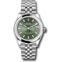  *Pre-Owned* Rolex Steel and White Gold Datejust 31 Watch - Domed Bezel - Mint Green Index Dial - Jubilee Bracelet