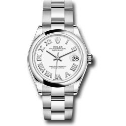  *Pre-Owned* Rolex Steel and White Gold Datejust 31 Watch - Domed Bezel - White Roman Dial - Oyster Bracelet