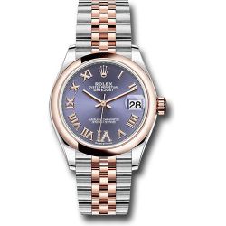  *Pre-Owned* Rolex Steel and Everose Gold Datejust 31 Watch - Domed Bezel - Chocolate Diamond Roman VI Dial - Jubilee Bracelet