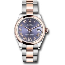  *Pre-Owned* Rolex Steel and Everose Gold Datejust 31 Watch - Domed Bezel - Chocolate Diamond Roman VI Dial - Oyster Bracelet