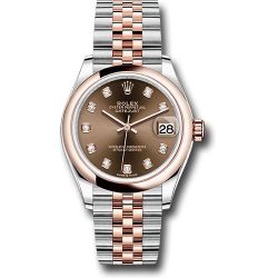  *Pre-Owned* Rolex Steel and Everose Gold Datejust 31 Watch - Domed Bezel - White Roman Dial - Jubilee Bracelet