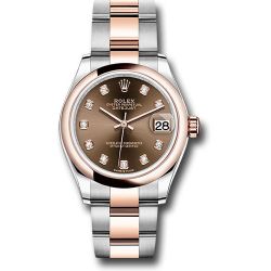  *Pre-Owned* Rolex Steel and Everose Gold Datejust 31 Watch - Domed Bezel - White Roman Dial - Oyster Bracelet