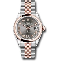  *Pre-Owned* Rolex Steel and Everose Gold Datejust 31 Watch - Domed Bezel - Mother-Of-Pearl Diamond Dial - Jubilee Bracelet