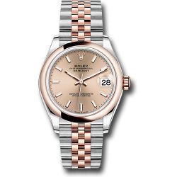  *Pre-Owned* Rolex Steel and Everose Gold Datejust 31 Watch - Domed Bezel - RosÃ© Roman Dial - Jubilee Bracelet
