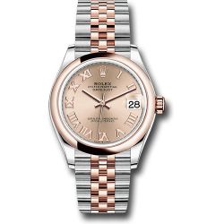  *Pre-Owned* Rolex Everose Rolesor Datejust 31 Watch - Domed Bezel - RosÃ© Roman Dial - Jubilee Bracelet