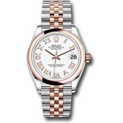 *Pre-Owned* Rolex Steel and Everose Gold Datejust 31 Watch - Domed Bezel - RosÃ© Index Dial - Jubilee Bracelet