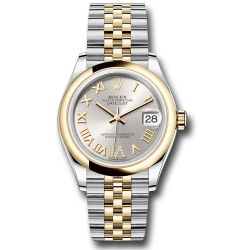  *Pre-Owned* Rolex Steel and Yellow Gold Datejust 31 Watch - Domed Bezel - Silver Diamond Roman Six Dial - Jubilee Bracelet