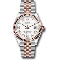  *Pre-Owned* Rolex Steel and Everose Gold Datejust 31 Watch - Fluted Bezel - RosÃ© Index Dial - Jubilee Bracelet