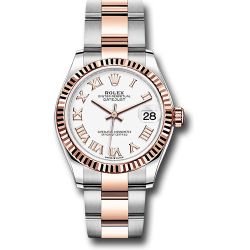  *Pre-Owned* Rolex Steel and Everose Gold Datejust 31 Watch - Fluted Bezel - RosÃ© Index Dial - Oyster Bracelet