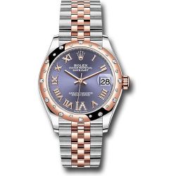  *Pre-Owned* Rolex Steel and Everose Gold Datejust 31 Watch - 24 Diamond Bezel - Chocolate Diamond Roman VI Dial - Jubilee Bracelet