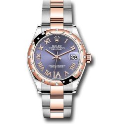  *Pre-Owned* Rolex Steel and Everose Gold Datejust 31 Watch - 24 Diamond Bezel - Chocolate Diamond Roman VI Dial - Oyster Bracelet