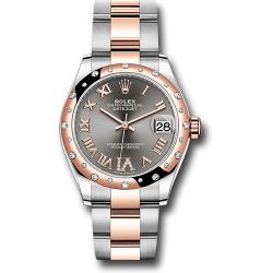  *Pre-Owned* Rolex Steel and Everose Gold Datejust 31 Watch - 24 Diamond Bezel - Mother-Of-Pearl Diamond Dial - Oyster Bracelet