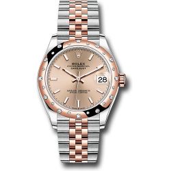  *Pre-Owned* Rolex Steel and Everose Gold Datejust 31 Watch - 24 Diamond Bezel - RosÃ© Roman Dial - Jubilee Bracelet