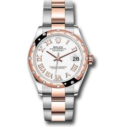  *Pre-Owned* Rolex Steel and Everose Gold Datejust 31 Watch - 24 Diamond Bezel - RosÃ© Index Dial - Oyster Bracelet