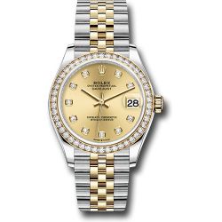  *Pre-Owned* Rolex Steel and Yellow Gold Datejust 31 Watch - Diamond Bezel - Champagne Diamond Dial - Jubilee Bracelet