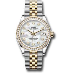  *Pre-Owned* Rolex Steel and Yellow Gold Datejust 31 Watch - Diamond Bezel - Mother-of-Pearl Diamond Dial - Jubilee Bracelet