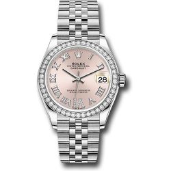 *Pre-Owned* Rolex Steel and White Gold Datejust 31 Watch - Diamond Bezel - Pink Roman Diamond 6 Dial - Jubilee Bracelet
