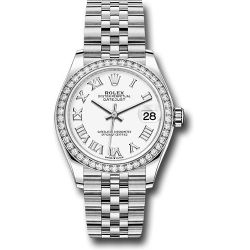 *Pre-Owned* Rolex Steel and White Gold Datejust 31 Watch - Diamond Bezel - White Roman Dial - Jubilee Bracelet