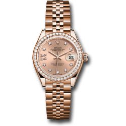 *Pre-Owned* Rolex Everose Gold Lady-Datejust Watch - Diamond Bezel - RosÃ© Star Diamond Roman 9 Dial - Jubilee Bracelet