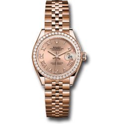  *Pre-Owned* Rolex Everose Gold Lady-Datejust Watch - Diamond Bezel - RosÃ© Roman Dial - Jubilee Bracelet