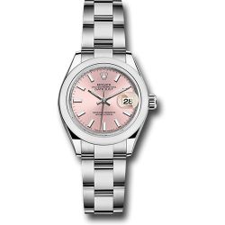  *Pre-Owned* Rolex Steel Lady-Datejust 28 Watch - Domed Bezel - Pink Index Dial - Oyster Bracelet