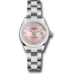  *Pre-Owned* Rolex Steel Lady-Datejust 28 Watch - Domed Bezel - Pink Roman Dial - Oyster Bracelet