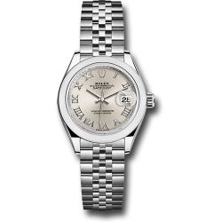  *Pre-Owned* Rolex Steel Lady-Datejust 28 Watch - Domed Bezel - Silver Roman Dial - Jubilee Bracelet