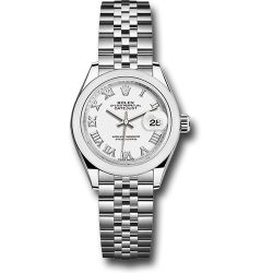  *Pre-Owned* Rolex Steel Lady-Datejust 28 Watch - Domed Bezel - White Roman Dial - Jubilee Bracelet