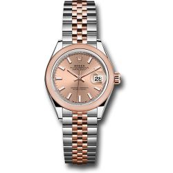  *Pre-Owned* Rolex Everose Rolesor Lady-Datejust Watch - Domed Bezel - RosÃ© Index Dial - Jubilee Bracelet