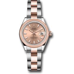  *Pre-Owned* Rolex Everose Rolesor Lady-Datejust Watch - Domed Bezel - RosÃ© Index Dial - Oyster Bracelet